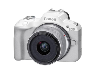 Kamerë Canon EOS R50 Kit, RF-S 18-45mm IS STM, 24.2MP, e bardhë