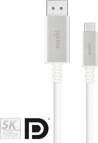 Kabllo video Moshi USB-C në DisplayPort, 1.5 m, 5K 60Hz, e bardhë