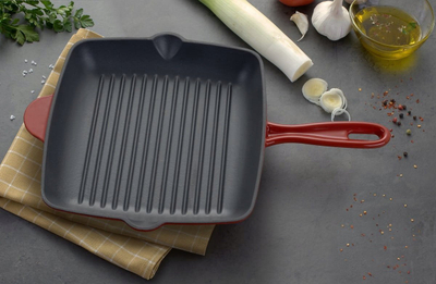 Tigan grill MG Home Infinito, 26 cm, gize, i kuq me zi