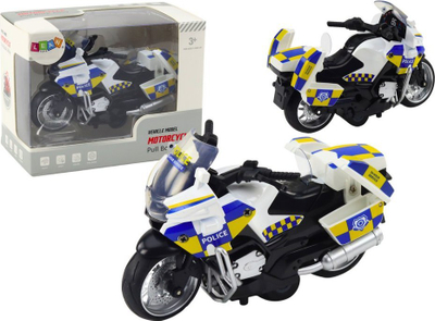 Lodër motoçikletë policie me fërkim, drita, tinguj, shumëngjyrëshe