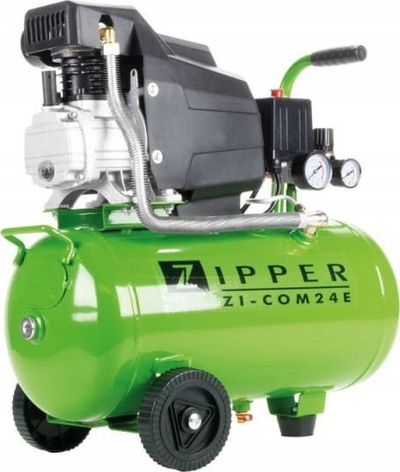 Компресор за воздух Zipper Zi-com24E, 24L, 1100W 8 bar, зелен