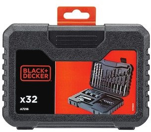 Сет додатоци BLACK+DECKER A7216, 32 парчиња, за дупчење и шрафцигер