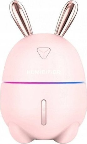 Lagështues ajri dekor lepurush, 250 ml, ultrasonik me USB, rozë