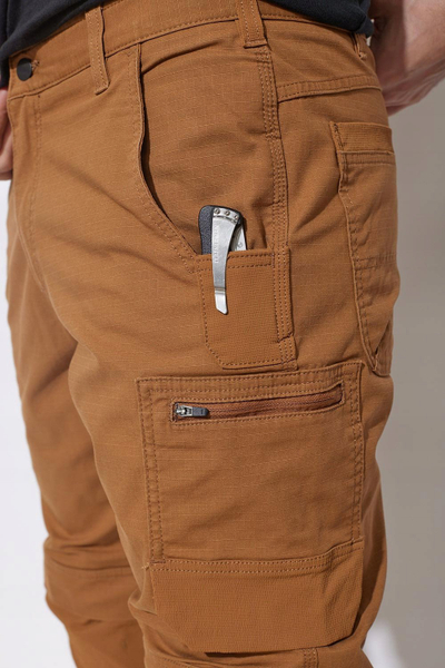 Pantallona pune Carhartt Rugged Flex Ripstop, plot xhepa, bojë kafe