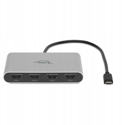 Адаптер за монитори OWC USB C Quad HDMI 4K, DisplayLink, црн