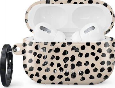 Këllëf Almond Latte për kufje Apple AirPods Pro 2, me karabinë, krem me pika të zeza