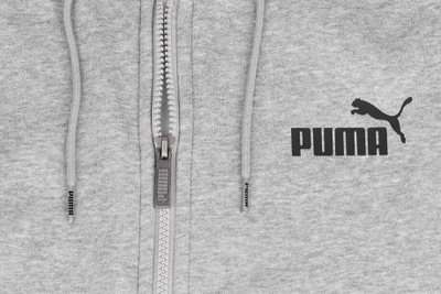 Bluzë me kapuç Puma ESS Big Logo FL për burra, me zinxhir, gri