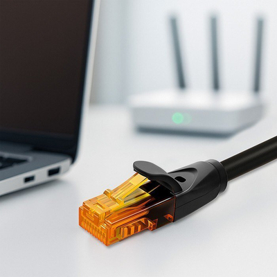 Kabllo rrjeti Qoltec UTP Patchcord CAT6, 10m, 1Gb/s, e zezë