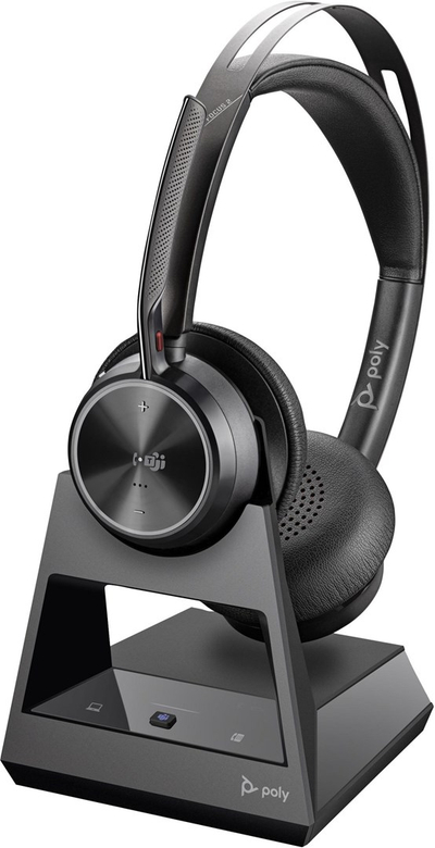 Kufje Bluetooth HP Poly Voyager Focus 2-M, Microsoft Teams, me bazë karikimi, të zeza