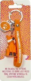 Приврзок за клучеви Animal Keychain Лисица, геометриски дизајн, силиконски ремен, шарен