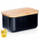 Enë gjalpi Vilde Butter Dish Steel, çelik karboni, kapak bambuje, e zezë