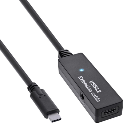 Kabllo zgjatëse aktive InLine USB 3.2 Gen 1, USB C në USB C, 15m, e zezë