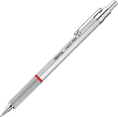 Laps mekanik Rotring Rapid Pro, 0.7mm, metalik, krom
