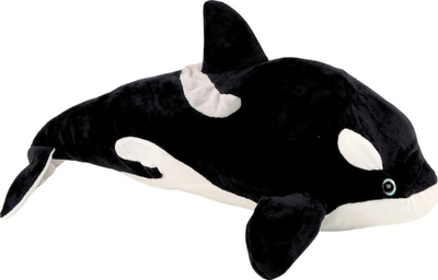 Lodër pelushi LeanToys Orca Mascot, balenë orka 50cm, e zezë me të bardhë