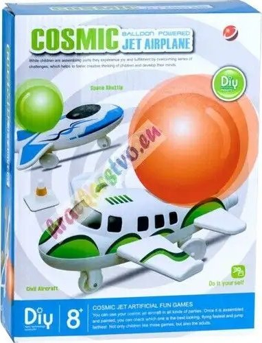 Set për me ndërtu aeroplan kozmik Cosmic ZA2039, me balonë, për me lye me bojë, shumëngjyrësh