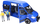 Lodër furgon Bruder MB Sprinter Transfer 02670, me figura, blu