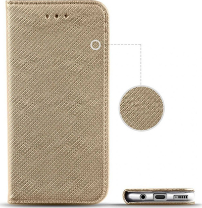 Kapak telefoni Xiaomi Redmi 9T flip wallet me magnet, ngjyrë ari