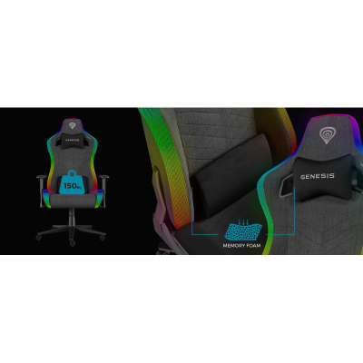 Karrige gaming Genesis Nitro 660 Trit, RGB, ergonomike, gri