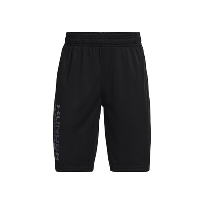 Pantallona të shkurtra Under Armour Proto 2 Word për djem, poliester, të zeza gri