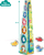 Set lodrash SES Creative Stacking Blocks Tower me figura dinosauri, 7 blloqe druri, me ngjyra të ndryshme