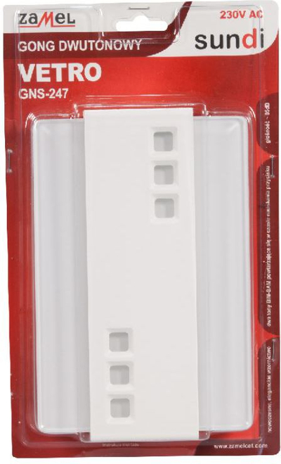 Zile dere Zamel VETRO GNS-247, 230V, dy tonësh, e bardhë