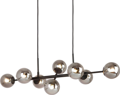 Llambadar varëse Netlighting Erimida, stil industrial retro, me 8 drita G9, ngjyrë krom i errët