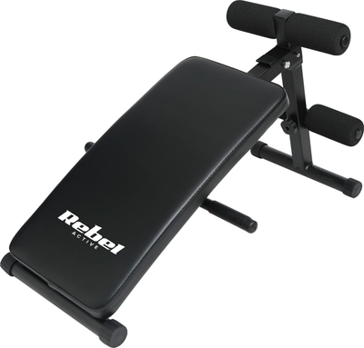 Stol pjerrës për bark Rebel Active RBA-2005, kapacitet 120kg, për ushtrime në shtëpi, i zi