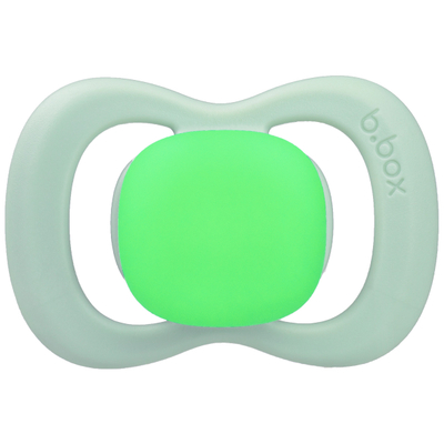 Qetësuese silikoni b.box GLOW, set 2 copë, që ndriçon në errësirë, sky dhe sage
