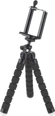 Tripod për telefon e kamera Kruger&amp;Matz KM1366, këmbë që përkulen, kokë 3D, ngjyrë e zezë