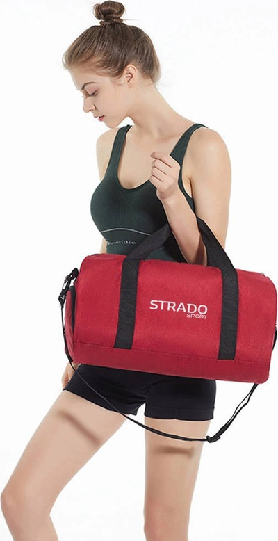 Çantë sportive Strado Travel, 25L, poliestër që s’e kap uji, e kuqe