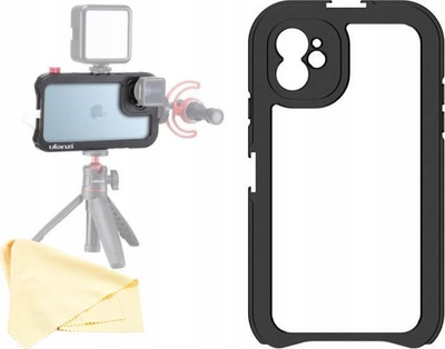 Kafaz video metal Ulanzi për iPhone 11 Pro, me montim magnetik, ngjyrë e zezë