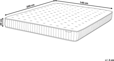 Dyshek Beliani DREAM Latex Pocket Spring, 140 x 200 cm, H3 H4, i bardhë