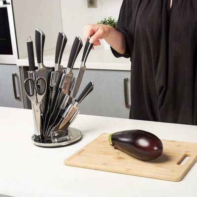 Set thikash kuzhine NAVA Acer, 7 copa, çelik inox, argjend me të zi