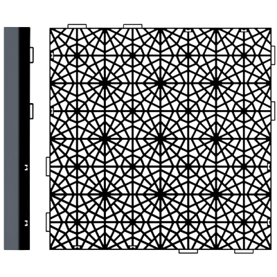 Pllakë kopshti MOSAIC Black, plastike, 39.7x39.7 cm, e zezë