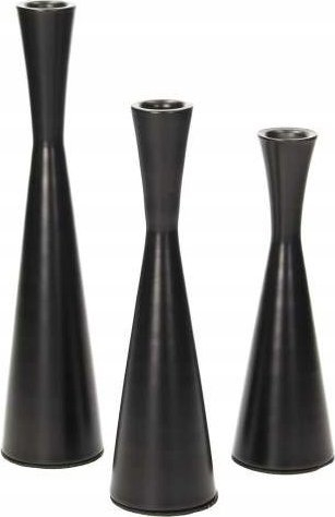 Mbajtëse qirinjsh Boltze Karll, set me 3 copë, metal, e zezë