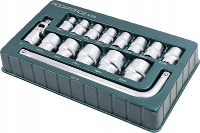 Set çelësa tubular Rock Force 1/2", 10-32mm, 15 copë