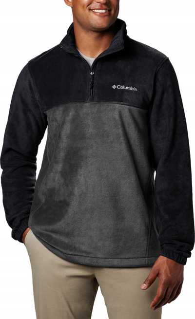 Xhaketë fleece për burra Columbia Steens Mountain Half Zip, poliestër, masa M, e zezë me gri