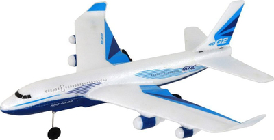 Avion me telekomandë LeanToys ROC 4D G2, me drita LED, i bardhë me blu