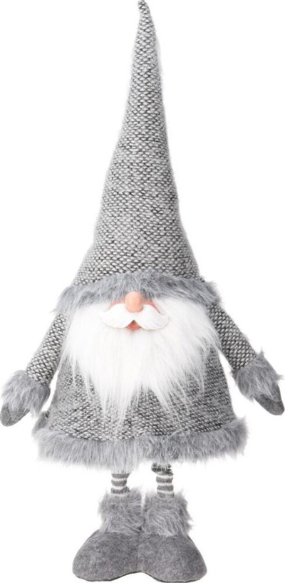 Stoli Krishtlindjesh Christmas Decoration Santa on telescopic legs, 30x18x100cm, argjendtë