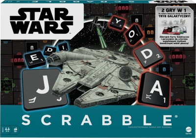 Lojë tavoline Mattel Scrabble Star Wars Edition, familjare, për 2‑4 lojtarë, shumëngjyrëshe