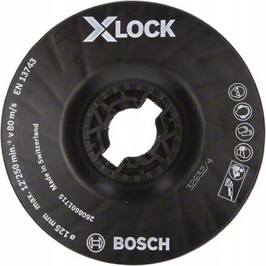 Mbajtëse disku Bosch X-LOCK 2608601715, 125 mm, fortësi mesatare, e zezë