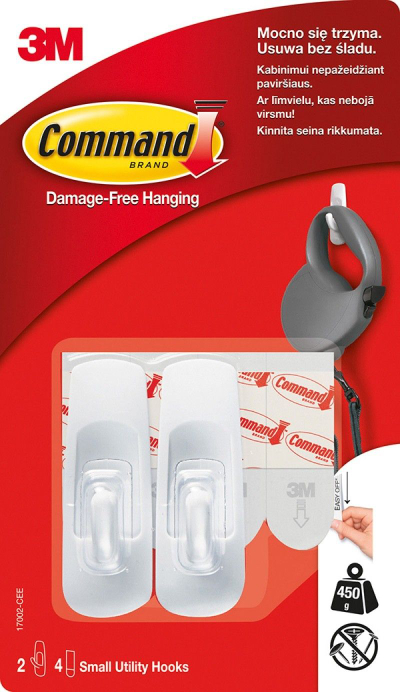 Grep ngjitës COMMAND Reusable Hooks Small, 2 copë, i bardhë