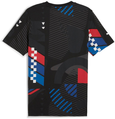 Блуза Puma BMW M Motorsport AOP, памук, црна со повеќе бои