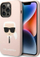 Kapak telefoni Karl Lagerfeld Silicone Karl`s Head për iPhone 14 Pro Max 6.7", me MagSafe, rozë e çelët