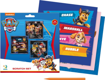 Set kreativ gërvishtës PAW Patrol Dodo, figura Chase Marshall Skye, për fëmijë
