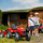 Traktor me pedale Falk Massey Ferguson 8740S, me rimorkio, me kovë frontale, i kuq