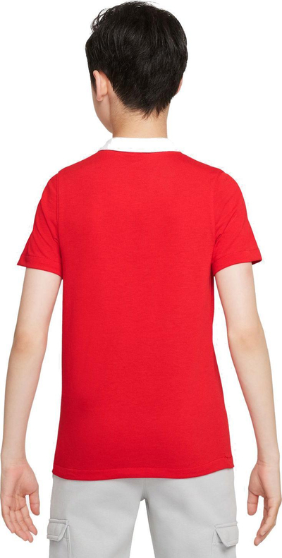 Bluzë polo sportive Nike Dri-FIT Park Jr CW6935-657, fëmijë, poliester, e kuqe me jakë të bardhë