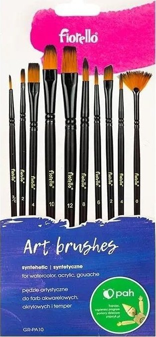 Set furçash H+B Nylon Synthetic, 10 copë, qime sintetike, dorezë e zezë