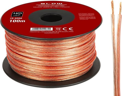 Kabllo altoparlantësh Blow HQ 2x0.22mm, 100m, transparente