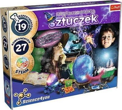 Set eksperimentesh Science4You Magic Tricks Factory Trefl, 19 eksperimente, 27 komponentë, shumëngjyrësh